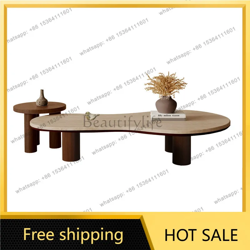 YJ Nordic Designer Coffee Table Luxury Aesthetic Minimalist Simple Coffee Table Modern Decoration Mesa Auxiliar Home Furniture