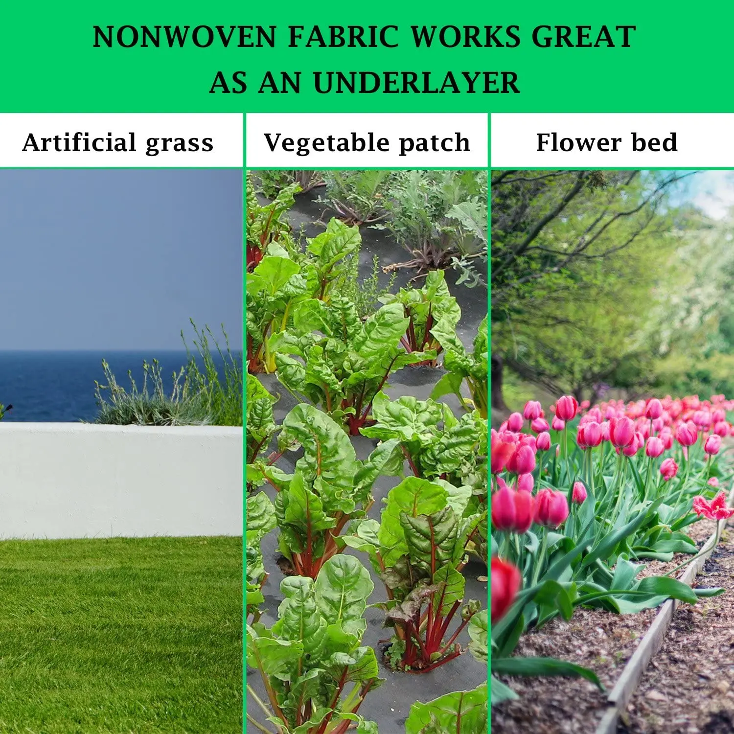 Geotextile base cloth, courtyard grass proof cloth, garden flower bed, soil separation, drainage, breathable goose soft stone