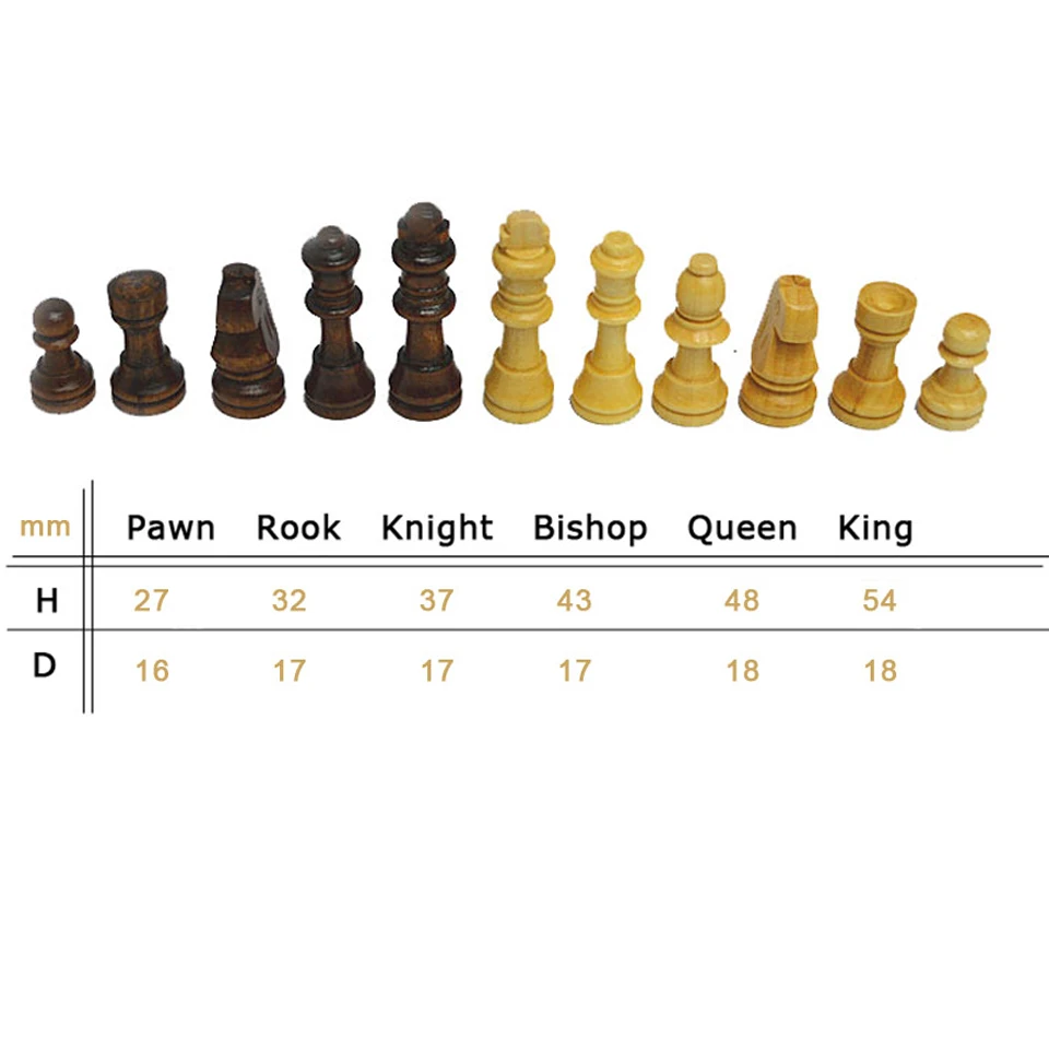 Wooden Chess Pieces Set King Height 54/65/80/92/105 mm Travel Chess Game New Zealand Wood Chessmen for Competitions for Gift