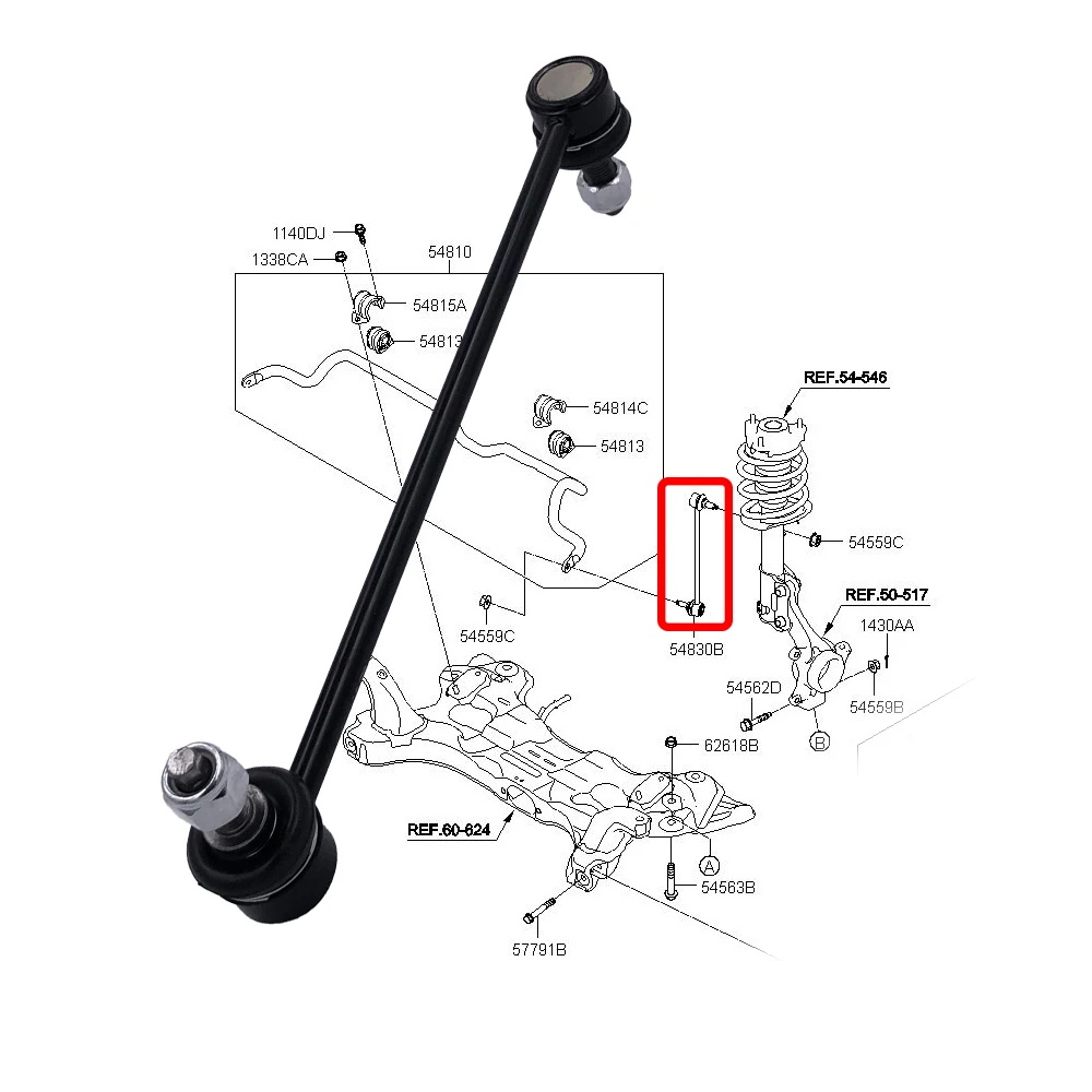 

Тяга переднего стабилизатора левая/правая для Changan CS55 PLUS S201 S203 UNI-T S202 54830-B3000