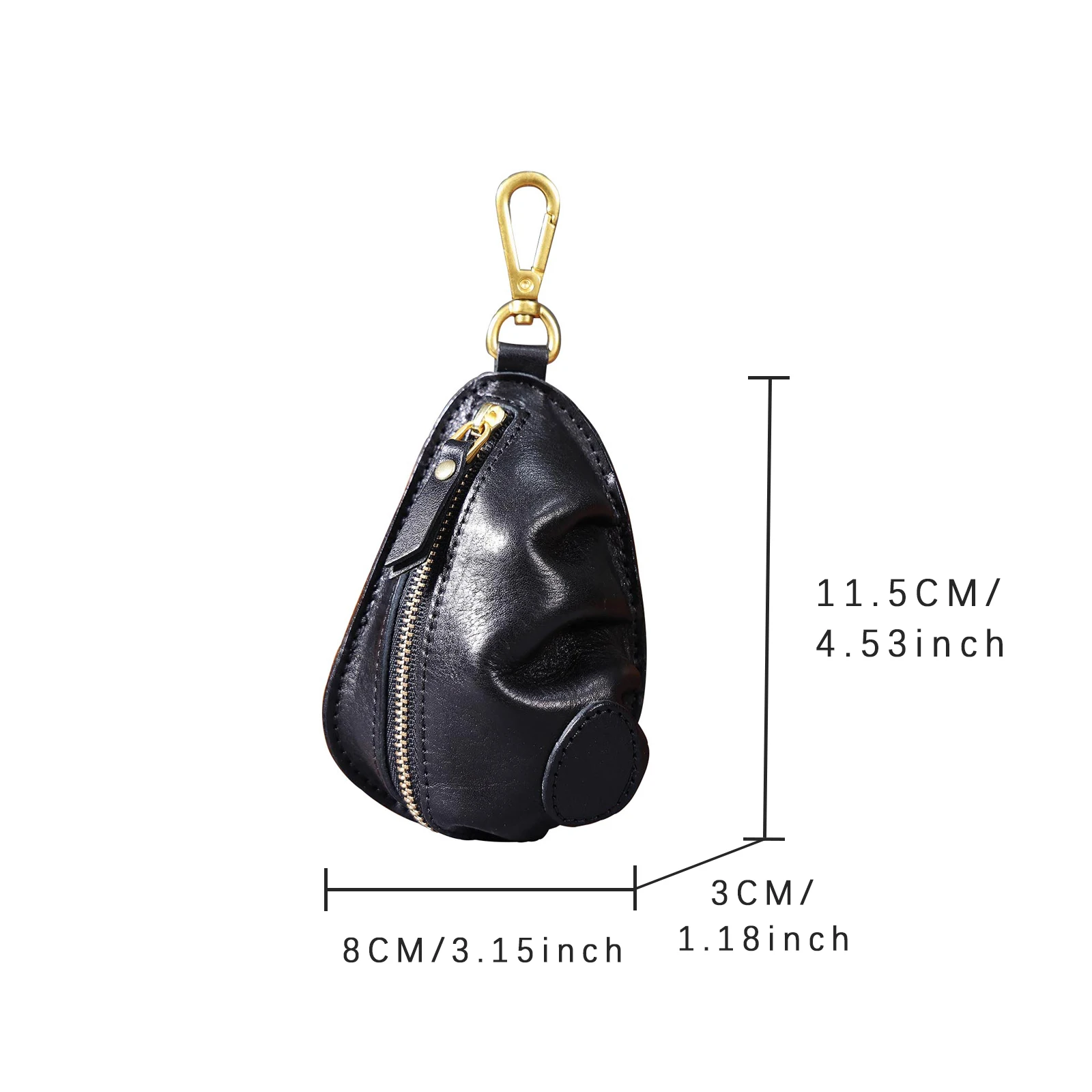Echtleder Autoschlüsselhalter Unisex Casual Schlüsseltasche aus pflanzlich gegerbtem Rindsleder Gürteltasche für Münzen. – Detail 3