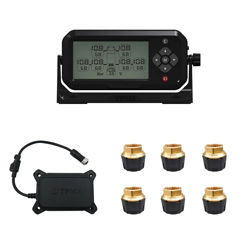 

6 Wheels Truck TPMS Digital Wireless Real Time Tire Pressure Monitoring System With External/ Internal Sensor 8Bar 15Bar