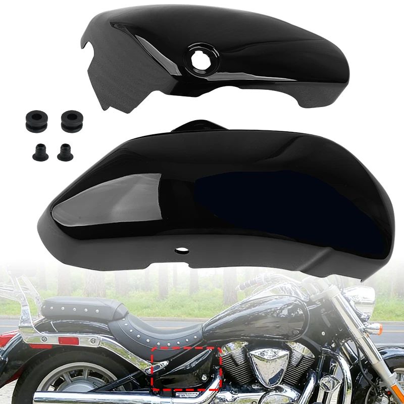 

1 пара защитных накладок на боковые крышки мотоцикла, черные, для Suzuki Boulevard Voluisa C50 VL400 VL800 2001-2017