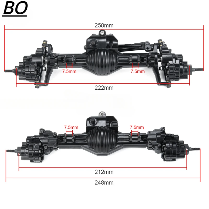 

Full metal door axle assembly Zinc alloy Axle heightening and widening For 1/10 RC Crawler Car SCX10 90028 Upgrade Accessories