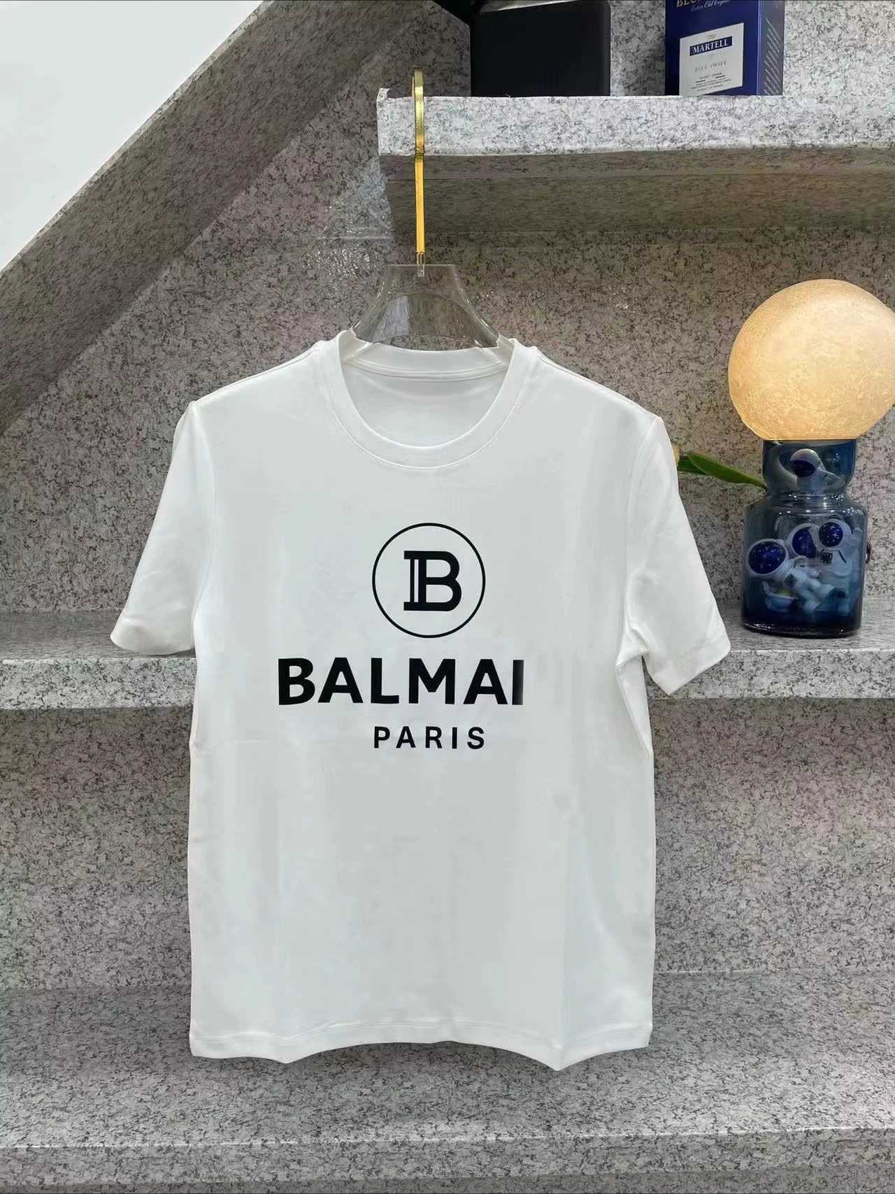 2025Summer Fashion Men's T-shirt Balmai Top Luxury Brand Letter Print T-shirt Short Sleeve T-shirt Women's Fashion Crew-neck Top