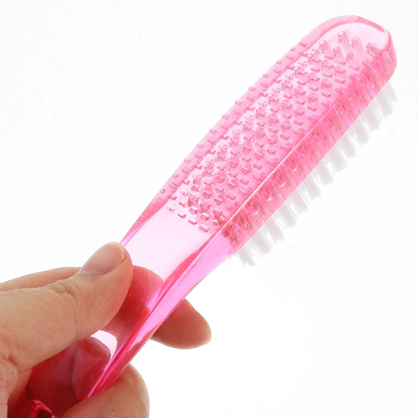 2 個のブラシ爪のクリーニング用ハンドルグリップネイルスクラバーマニキュアダストクリーナーポータブルプラスチックネイルアートツール