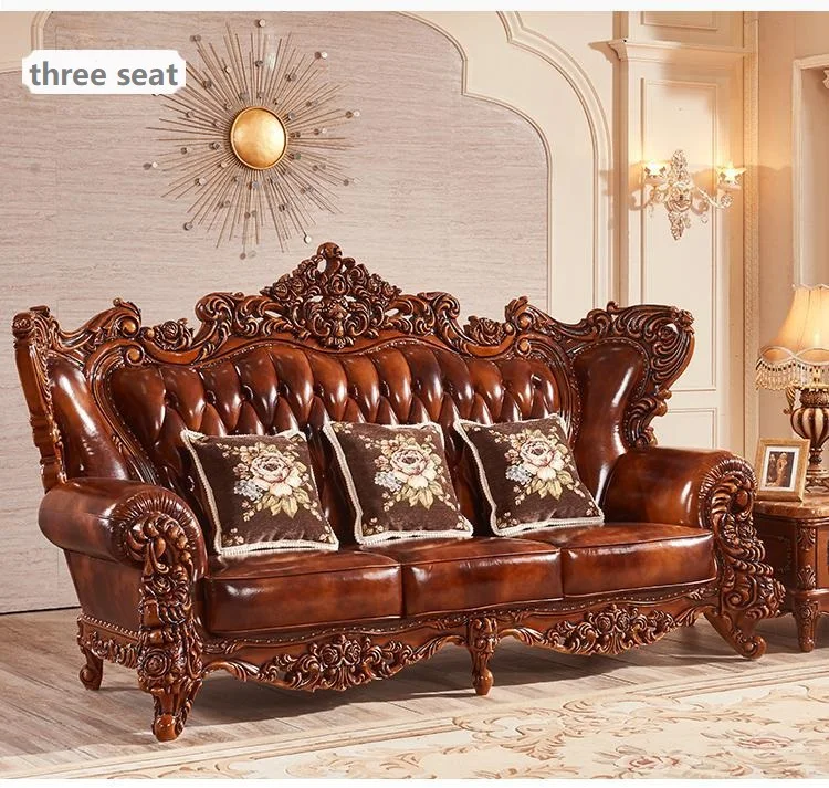 ProCARE Hot selling royal luxury 7 seater sectional sofa set Luxurious classic European furniture sofa set