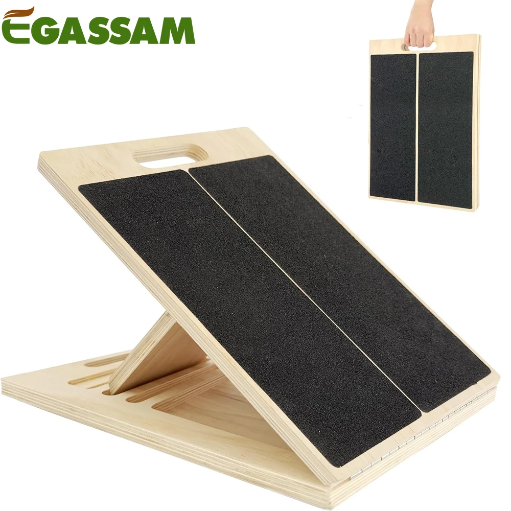 1PCS Adjustable Slant Board for Calf Stretching - Portable Wooden Incline Board, Calf Stretcher for Ankle, Heel & Leg Support