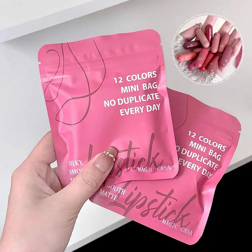 Set di balsamo per labbra opaco Magic Casa da 12 colori, di lunga durata e non sbiadisce, regalo perfetto per le donne, ideale per il festival del trucco