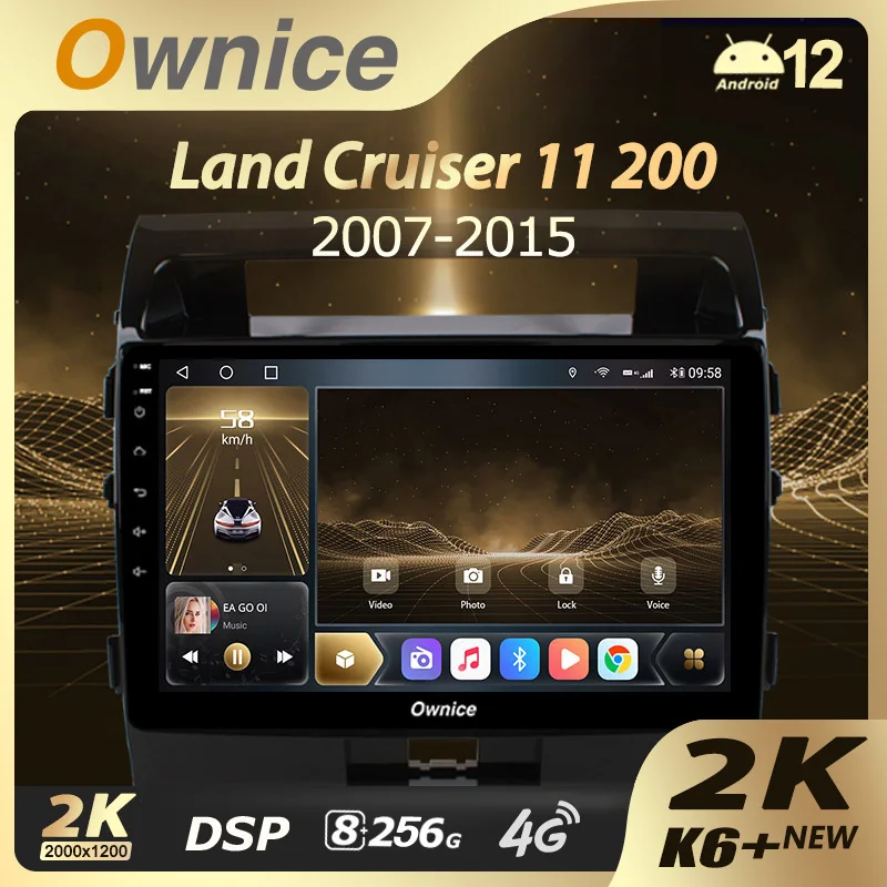 

Ownice K6+ 2К for Toyota Land Cruiser 11 200 2007 - 2015 Car Radio Multimedia Video Player Navigat Stereo GPS Android 12 No 2din