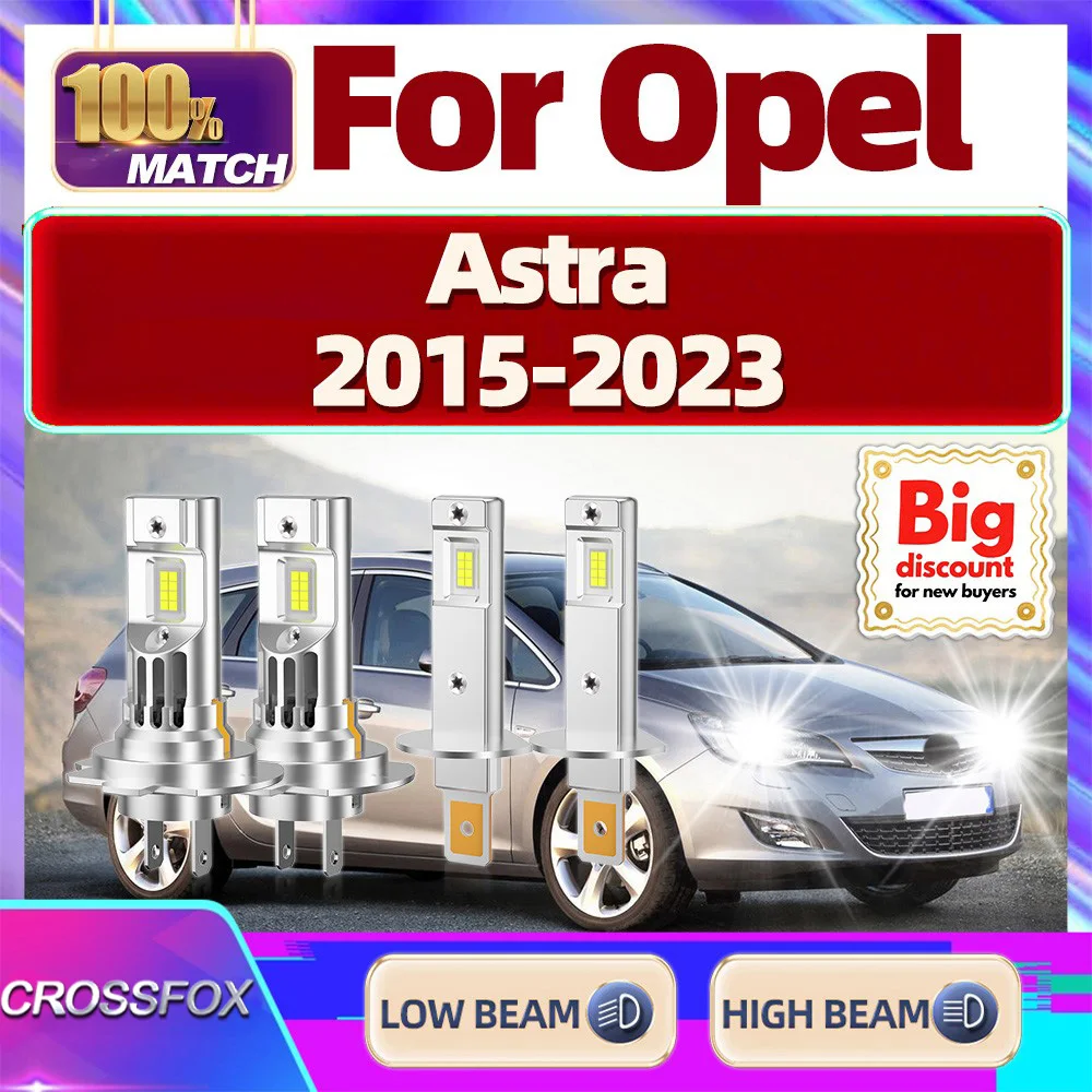 

CROSSFOX【For Opel Astra 2015-2023】Mini High Low Beam Turbo Canbus Car Upgrade LED Headlight Bulb Ultra Bright Headlamp Ampoule