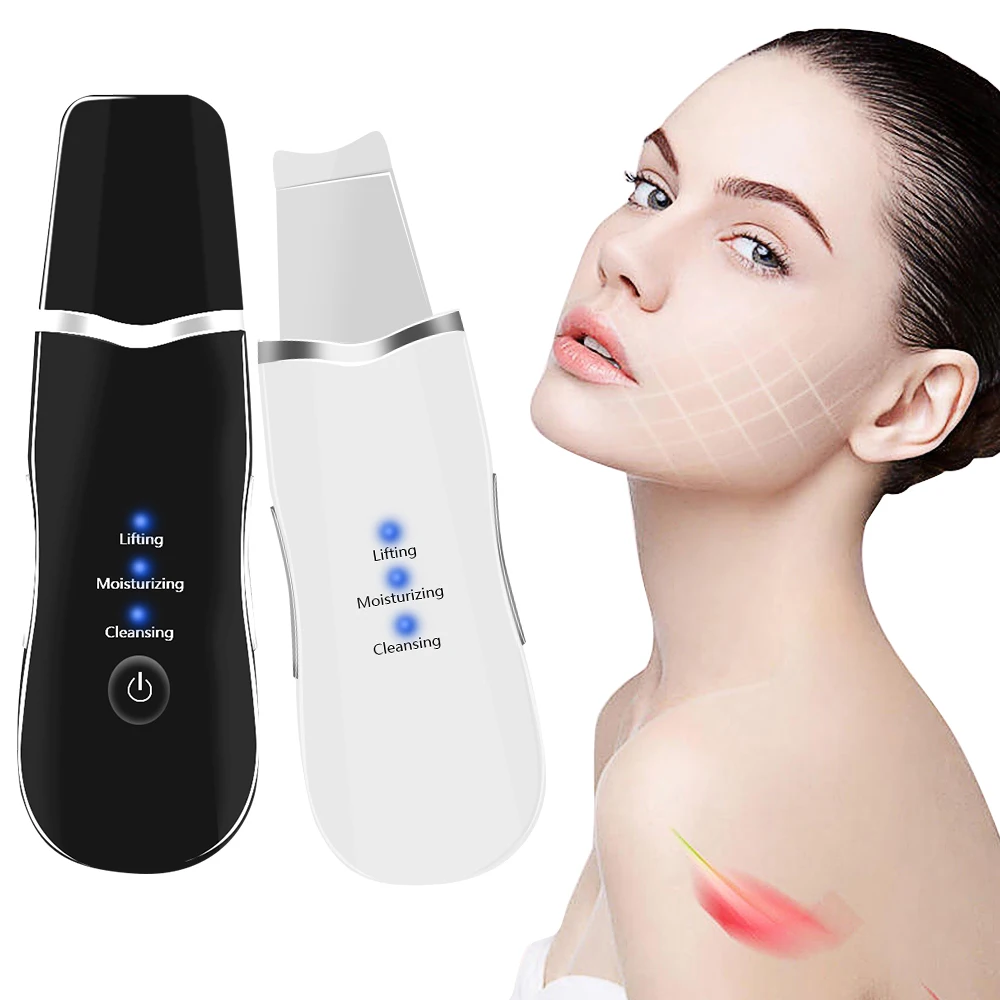 Wireless Ultrasonic Skin Scrubber rimozione di punti neri Viberation Peeling massaggio comedone rimozione dell'acne dispositivo di bellezza Spa facciale