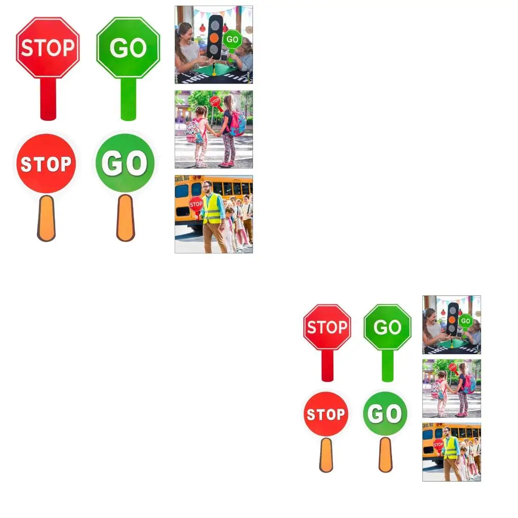  10PCS Handheld Crossing Guard Stop Sign for Outdoor Event Road Management