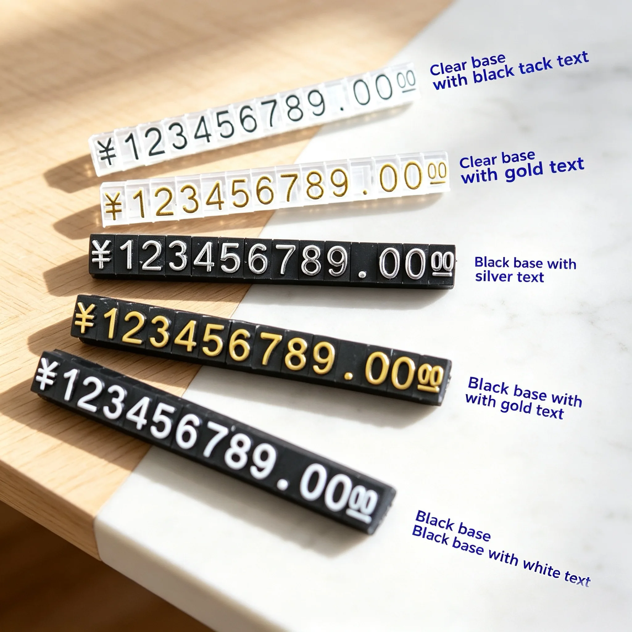 3x5mm 30 Strips Plastic Small Jewelry Display Price Tags Holder Digital Price Labels Numbers Display Cube Tags