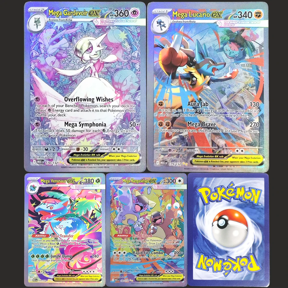

DIY Proxy BKM PTCG English Version Mega Gardevoir Lucario Venusaur Kangaskhan EX Hobby Collection Flash Card Toy Gift
