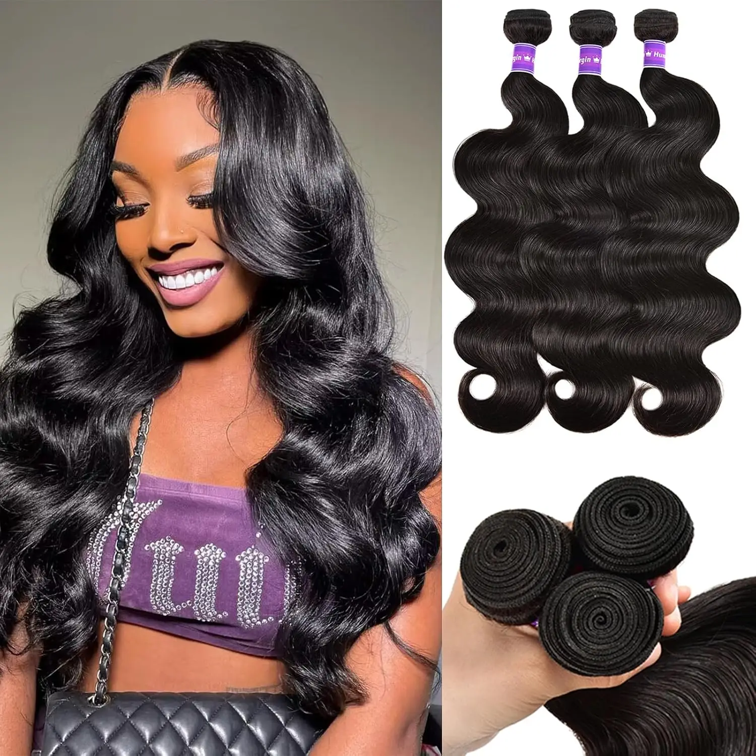 Brazilian Hair Bundles 100% Unprocessed Brazilian Virgin 2/3/4 Bundles Human Hair