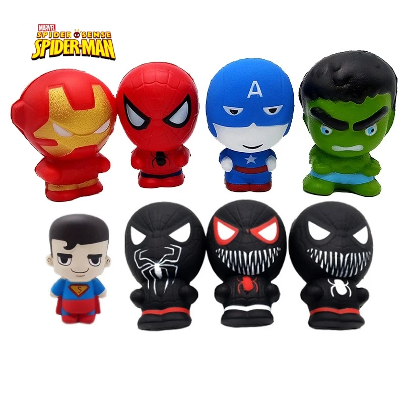 Marvel Squishy Kawaii Squishy Squish Spiderman Iron Man Hulk Frozen Princess Squishies Slow Rising Stress Relief Squeeze Pu Toys