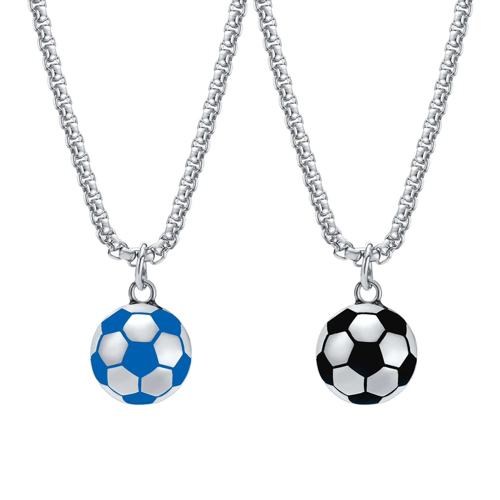 Vnox Daily Sport Necklace For Men Women Stainless Steel Round Soccer Pendant Necklace Pop Ball Fans Unisex Jewelry Outdoors