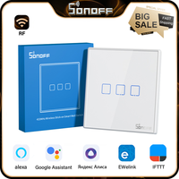 Sonoff T2EU-RF 86Type Smart Wall Touch Switch With Wall Panel Sticky 433MHz1/2/3GangWireless Remote Control Via AlexaGoogle