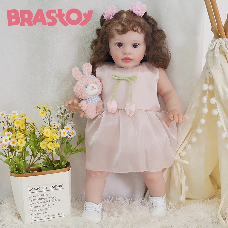 brastoy-muneca-reborn-para-nina-65-cm-cuerpo-de-tela-realista-pintado-con-ojos-marrones-enviada-desde-brasil