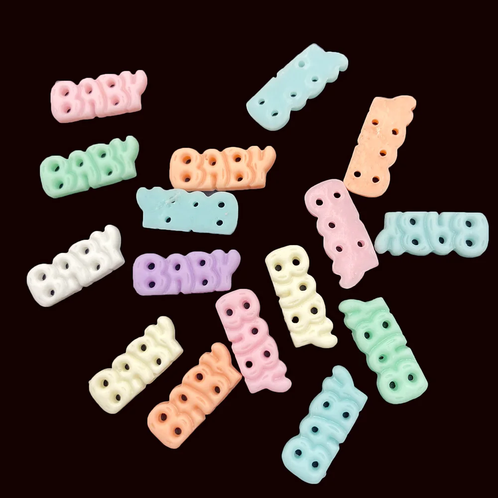 20Pcs Mixed Cute Baby Letter Flatback Cabochon For Phone Case Decoration Embellishments For Scrapbooking Diy Accessories