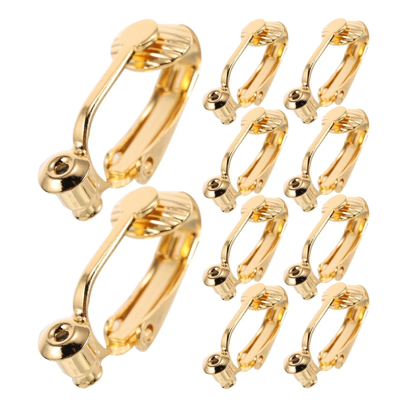 

20 Pcs Ear Clip Adapter Earring Findings Golden Copper on Attachments for Earrings