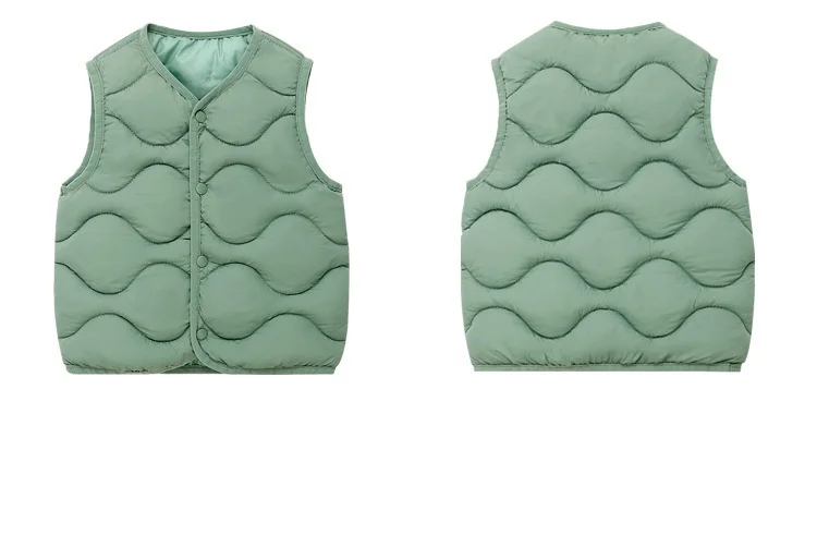 Warme, dicke Kinderwesten für Herbst und Winter, leichte Westen für Jungen und Mädchen, Studenten, Outdoor, ärmellose, einfarbige Baumwollwesten – Detail 7