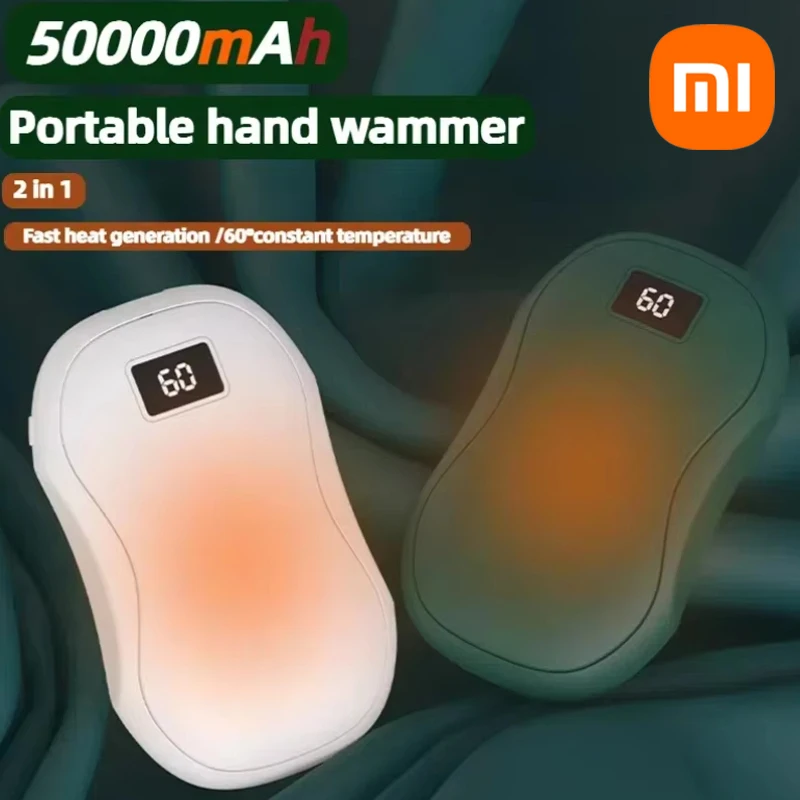 Xiaomi 50000 mAh draagbare handwarmer met capaciteit digitaal display Snelle verwarming Veilige dubbelzijdige warmte Winterhandwarmer