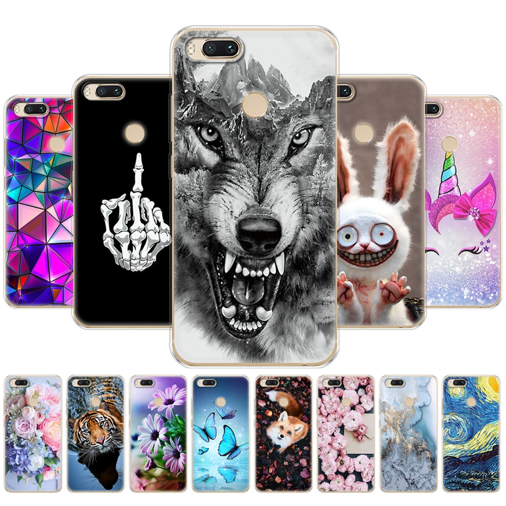 Cover For Xiaomi MI A1 Case mi 5x Full Protection Soft tpu Back Cover Phone Cases For Xiomi MI A1 5x  bumper Coque marble animal