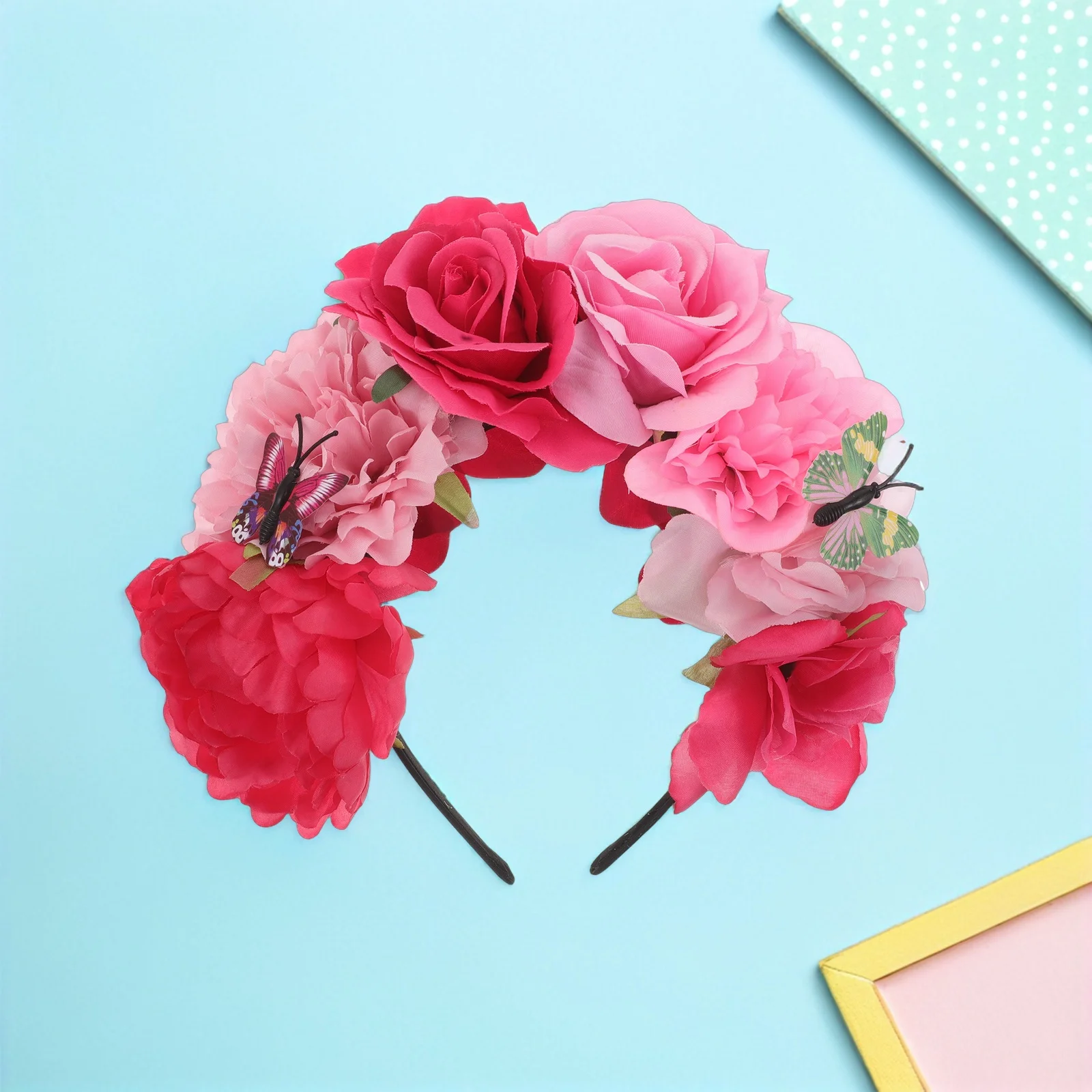

Vintage Headband Retro Floral Butterfly Costume Party Accessories for Women Lightweight Comfortable Wear Carnivals Balls