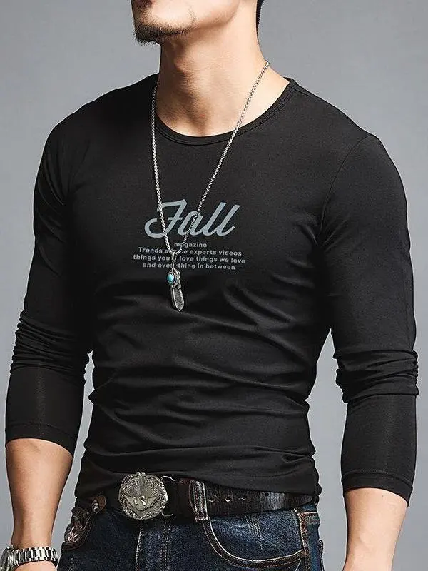 

Modal Cotton Long Sve T-irt Men's Spring Autumn Slim Fit round Ne Base irt Faionable Comfortable Underwear Top