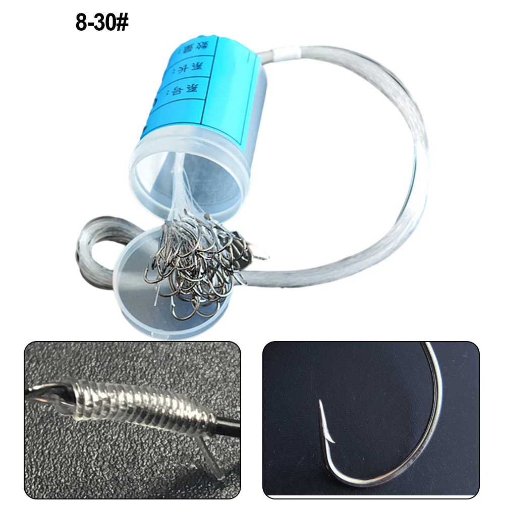 50pcs Fishing Hooks With Line Set Carbon Steel Double Fishing LineHook Fish Barbed Carp Fishing Tackle Part Accessories