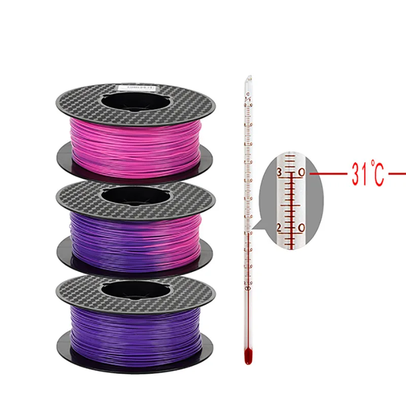 Imagem -02 - Color Change With Temperature Filament Impressora 3d Plástico Sublimação Camaleão Material de Impressão 3d Pla 1kg 500g 250g 175 mm