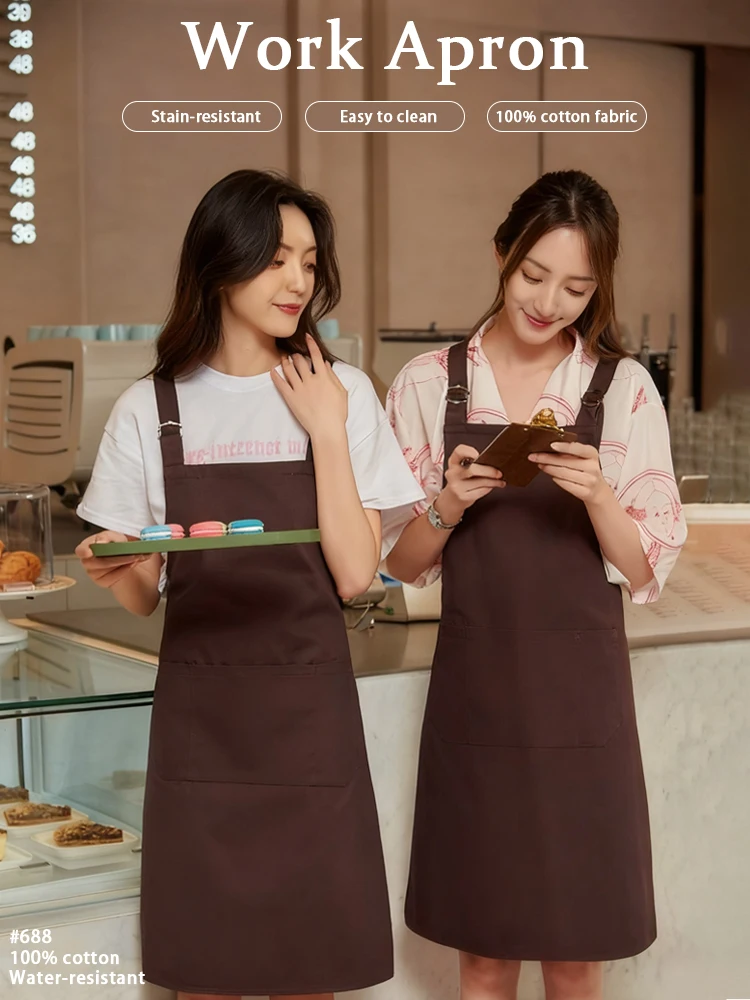 

Premium Waterproof Neck Tie Work Apron - Multi-Industry Professional Use for Restaurant Bubble Tea Coffee Hot Pot Nail Salon