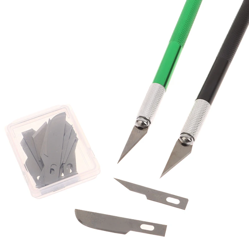 Alloy Engraving Knife Non-Slip Metal Engraving Knife Tools Kit Cutter Engraving Craft Knives + 10pcs Blades