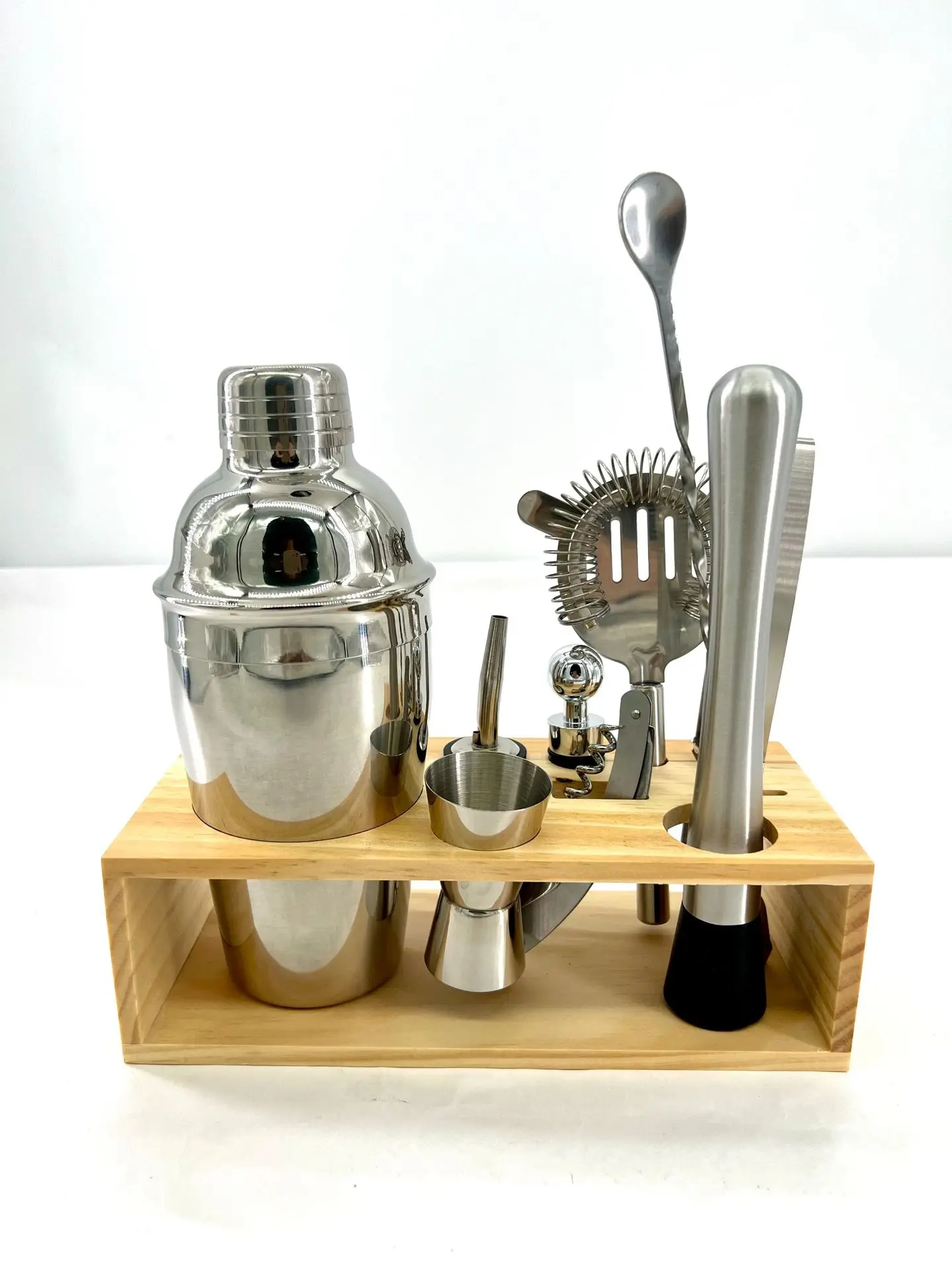 Stainless Steel Cocktail Shaker Set, Complete Barware Kit, Drink Mixing Gift Set for Home Bar & Kitchen