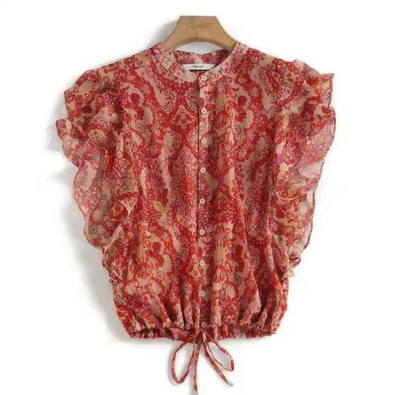 Gasa para mujer irt ort SVE novedad de verano versión coreana Sle nudo recto mezcla de algodón fino seis longitud Sve