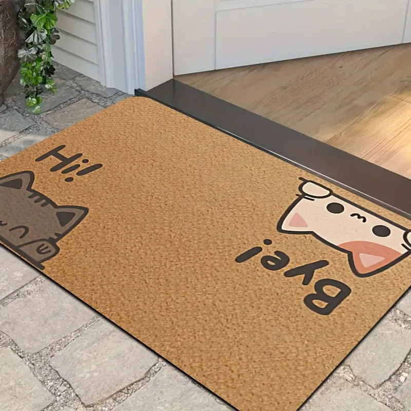General Versatile Style Seasonal Welcome Letter Floral Fruit Typography Series Anti Slip Washable Entryway Decor Doormat
