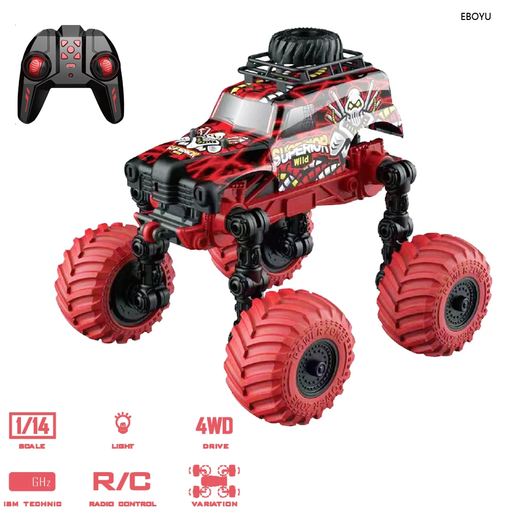 EBOYU ZD2313 RC Drift Car 100 Mode Poses 2.4G 4WD Off-road Stunt Car Double Sides Flip DIY Deformation Monster Trucks Gift Toys