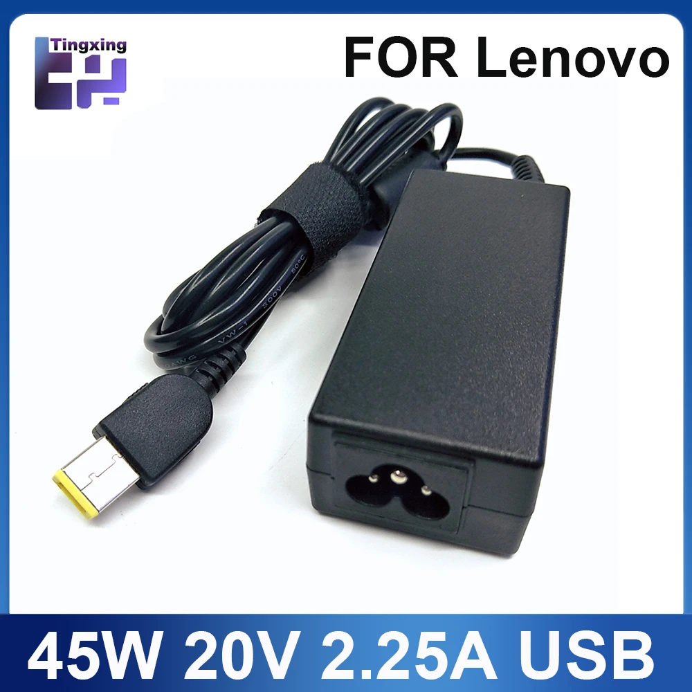 Laptop Charger 45W 20V 2.25A Slim Tip AC Adapter ADLX45NCC3A for Lenovo ThinkPad X230s X240 X240S X250 X260 X270 T440 T440S