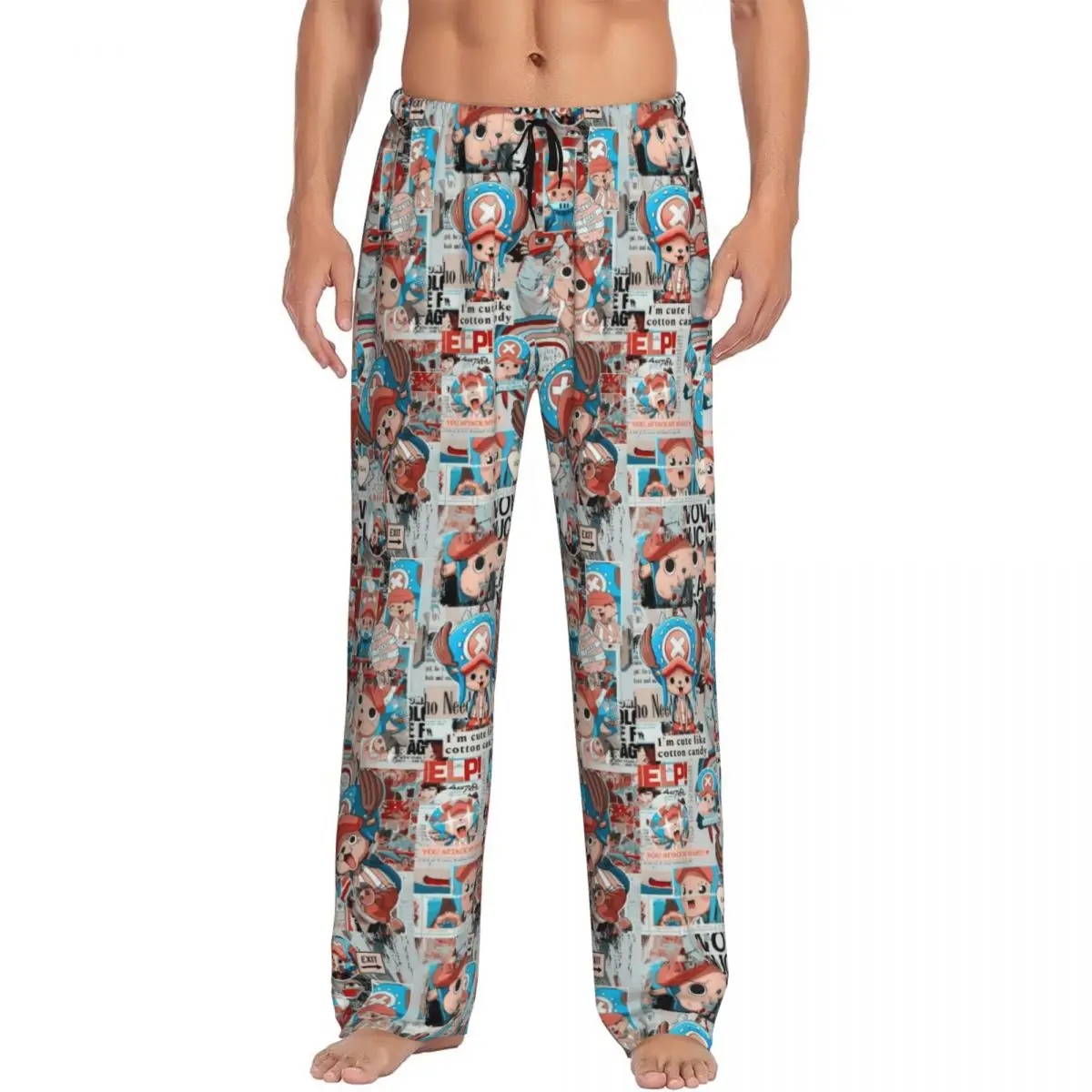 

Custom Tony Tony Chopper Pajama Pants Sleepwear Men Elastic Waistband One Piece Sleep Lounge Bottoms with Pockets