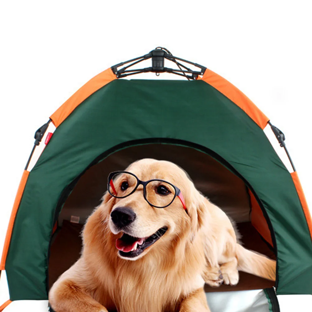Foldable Pet Tent Portable Indoor Outdoor Play Tent Polyester Waterproof Rainproof Sunscreen with Removable Mat