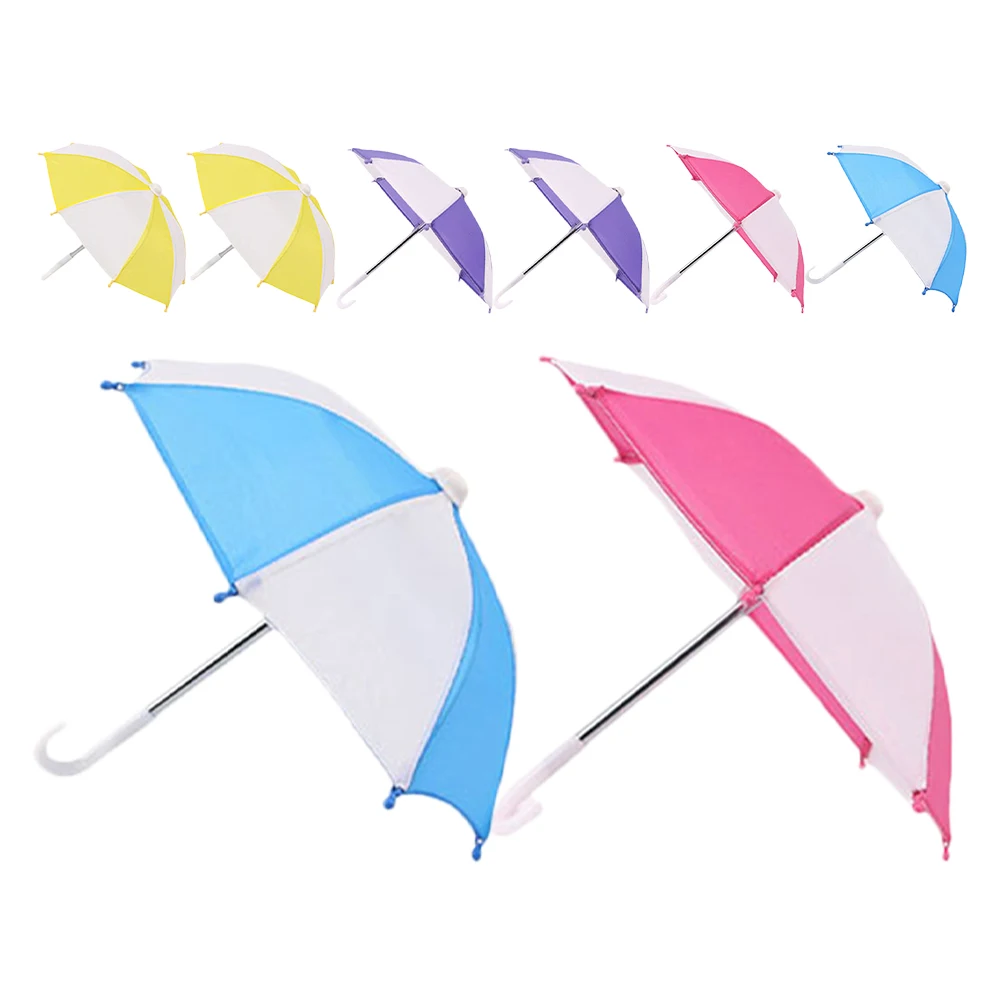 

8Pcs Miniature Dollhouse Umbrellas Colorful Tiny Decoration Miniature Sunny Rainy Umbrella Photography Props