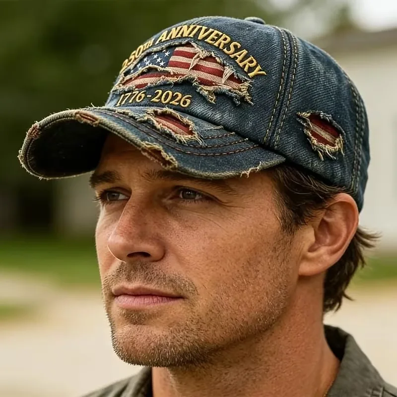USA 250th Anniversary Commemorative Baseball Cap Unisex Vintage Washed Cotton Caps Men Women Outdoor Casual Hats Adjustable