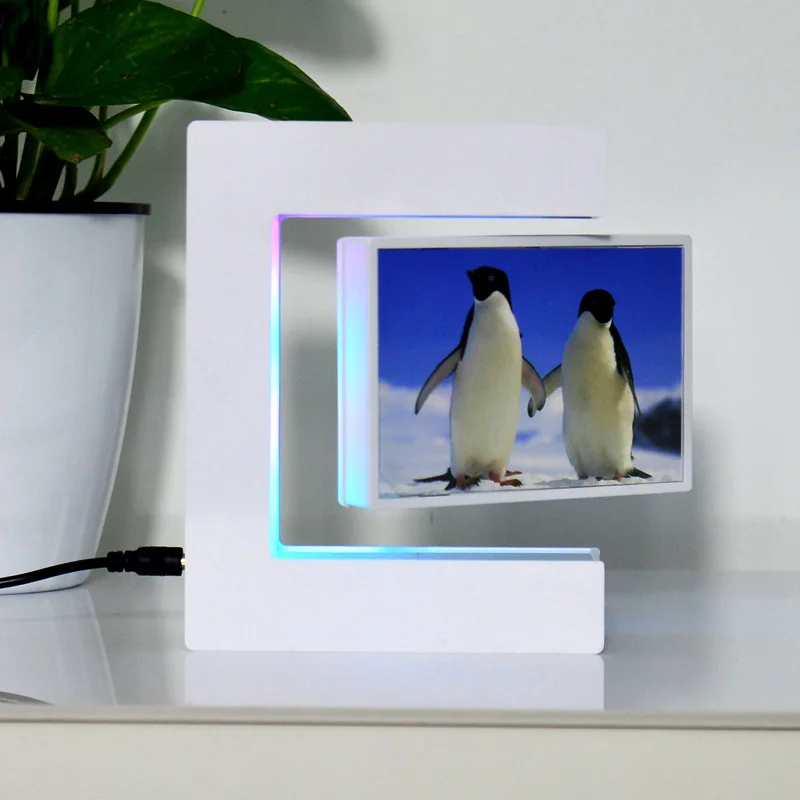 Imagem -02 - Magnetic Levitating Photo Frame com Luzes Led Luz Noturna Criativa Picture Display Aniversário e Presente de Natal