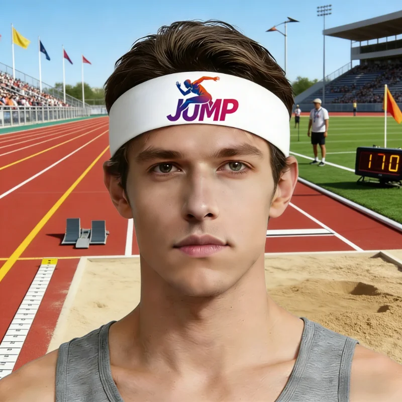 

4pcs long jump themed pattern high elasticity headband, long jump headband, sweat absorbing headband, sports headband