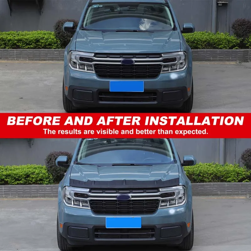 1 Piece Set TPE Black for Ford Maverick 2022+ Car Hood Cover Stone Deflector Hood Protection Shield Sand Block Accessories