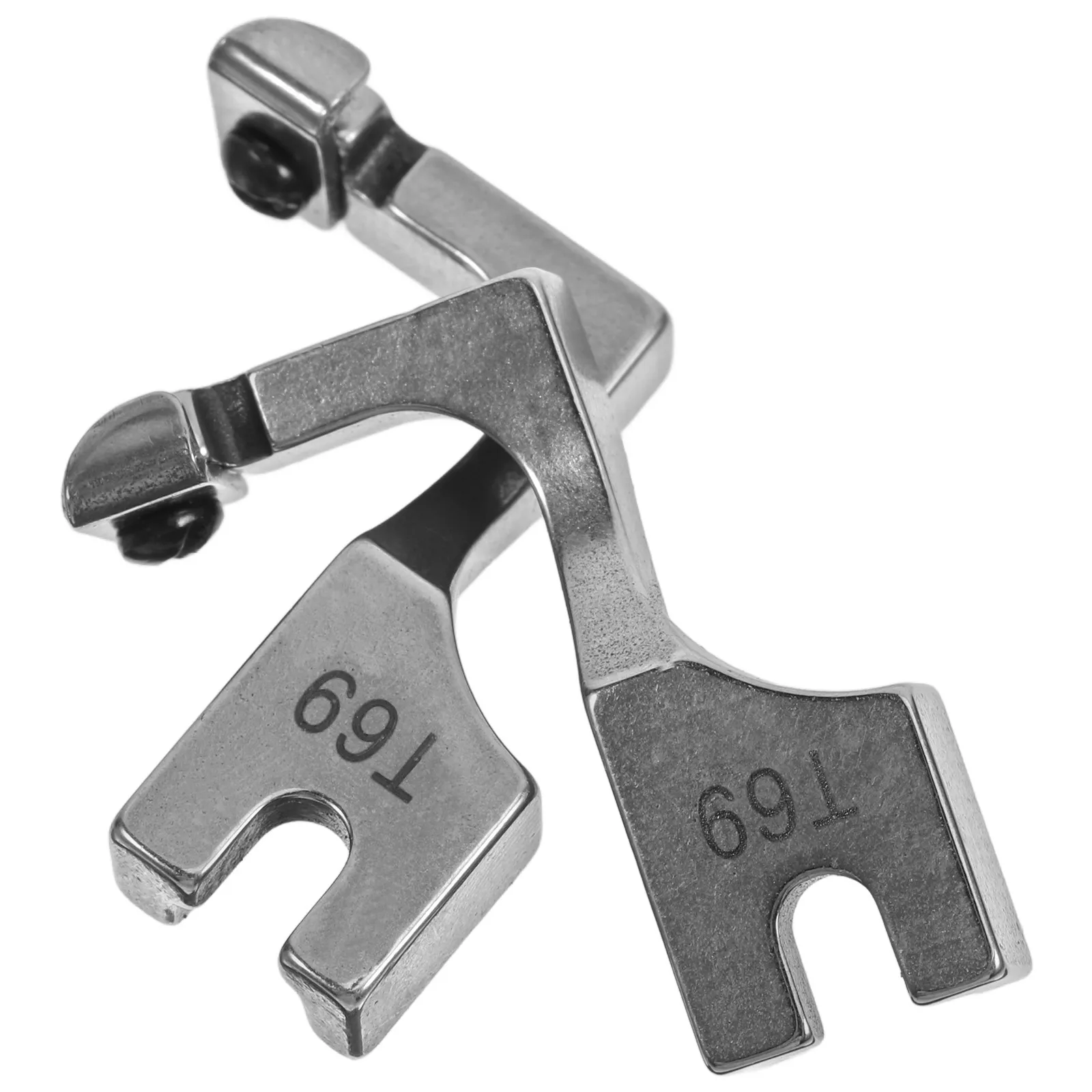 2Pcs Steel Adjustable Zipper Presser Foot for Sewing Machines Single-Sided Grooved Design Compatible with Flatbed Industrial
