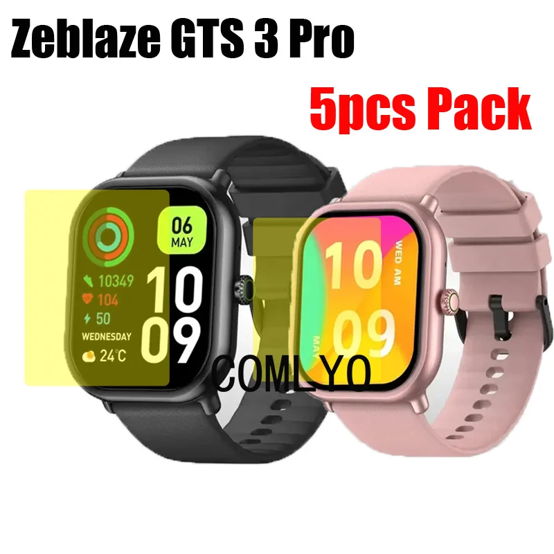 Protecteur d\'écran pour montre intelligente Zeblaze GTS 3 Pro, housse HD, film en TPU, 5 pièces