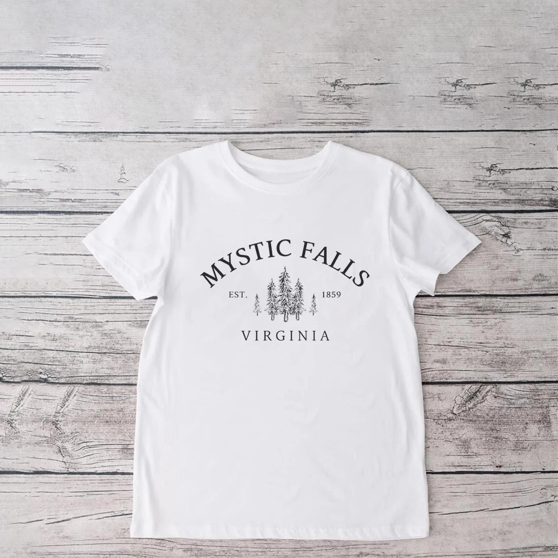 Mystic Falls Virginia Unisex Shirt The Vampire Diaries T-Shirt TVD Merch Top The Vampire Fan shirt College Style Salvatores Tee